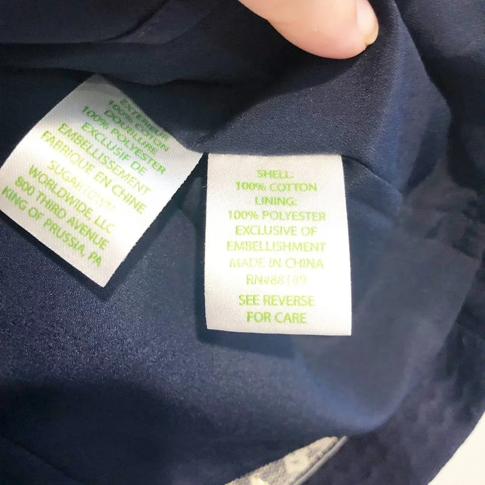 Lilly Pulitzer Coral Gabby Sleeveless Shift Dress True Navy White 4 NWT - Picture 13 of 15